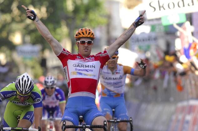 2010, Giro d Italia, Etappe 10 Avellino - 2010, Etappensieger Tyler Farrar (Garmin - Transitions)  o0 Jubel Freude