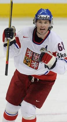 Czech Jaromir Jagr celebrates goal during World Cup game Canada vs Czech Republic in Group F, Mannheim, Germany, May 18, 2010. (CTKxPhoto RadekxPetrasek)  CTKPhoto5201005180882801 o0 Jubel, Freude