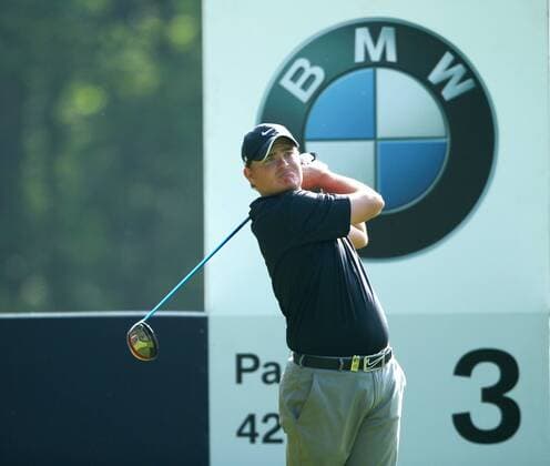 21 05 2010. Denmark s SÃ¶ren Kjeldsen hits his tee shot to the 3rd hole during the second round. BMW PGA Championship at Wentworth Golf Club, Surrey, England xColinxReadx  ActionPlus11043974 o0 Sponsor Wirtschaft