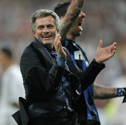 CHAMPIONS LEAGUE FINALE SAISON 2009 2010 FC Bayern Muenchen - Inter Mailand 22.05.2010 JUBEL Inter Trainer Jose Mourinho nach Spielende  o0 Freude