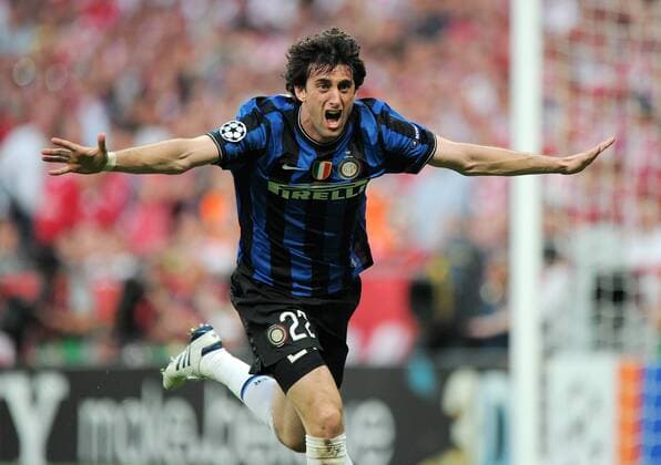 FUSSBALL CHAMPIONS LEAGUE FINALE SAISON 2009 2010 FC Bayern Muenchen - Inter Mailand 22.05.2010 Jubel Diego Milito (Inter) nach dem Tor zum 0:1  o0 Freude