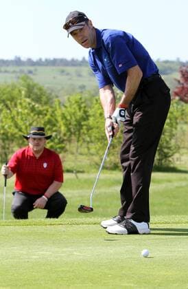 9. Olympischer Tag - Promigolf in Mühlberg , Thüringer Golfclub Drei Gleichen e.V. veranstaltet ein Promigolfturnier, Golf Charity Open hier Frank Ullrich (Cheftrainer Biathlon Deutschland)