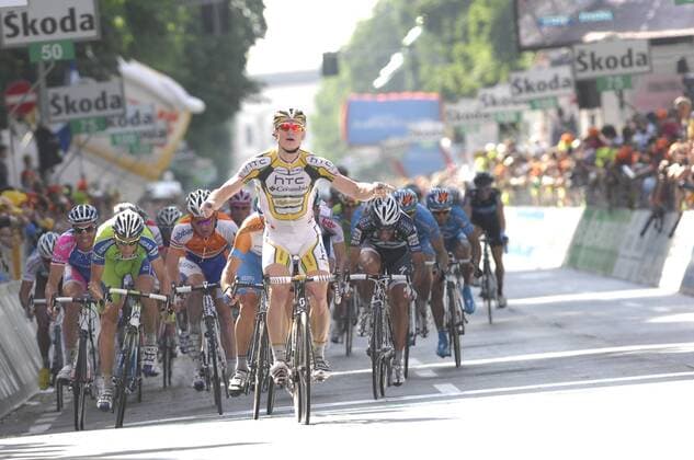 Giro d Italia 2010, 18. Etappe: Levico Terme - Brescia: Andre Greipel (Htc - Columbia) gewinnt die 18. Etappe  o0 Etappensieg, Etappensieger, Jubel, Freude