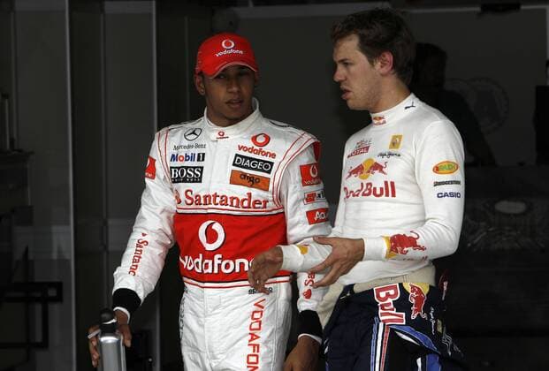 Motorsports Formula 1: World Championship 2010, GP of Turkey, 02 Lewis Hamilton (GBR, Vodafone McLaren Mercedes, L), 05 Sebastian Vettel (GER, Red Bull Racing), xHOCHxZWEIx
