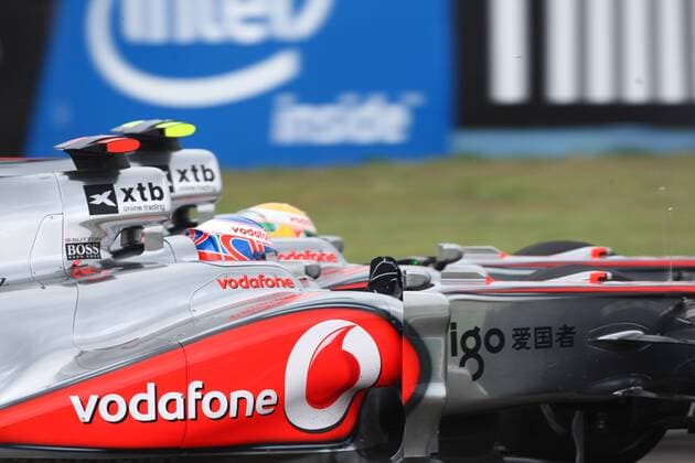 Race, Jenson Button (GBR, front), McLaren Mercedes, MP4-25 and Lewis Hamilton (GBR), McLaren Mercedes, MP4-25 Turkish Grand Prix 28-30 May 2010  o0 Sponsor Wirtschaft vodafone