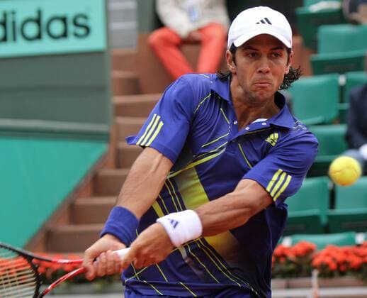Spaniard Fernando Verdasco (ESP) hits a shot  PAR20100531733
