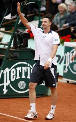 French Open 2010, Roland Garros, Paris, Tennis, ITF Grand Slam Tournament, Robin Söderling (SWE) winkt