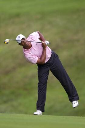 05 JUN 2010: Tiger Woods (USA) reacts after hitting his 2nd shot to the par 5, 15th hole during the 3rd round of the Memorial Tournament held at Muirfield Village G.C. in Dublin, Ohio. Icon43910060575023 EDITORIAL USE ONLY