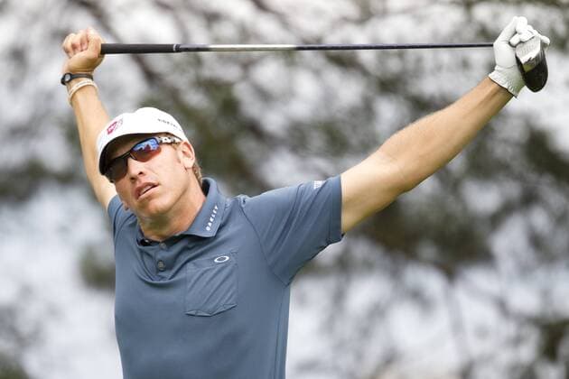 Ricky Barnes (USA) stretches on the 6th tee during the final round of the Memorial Tournament held at Muirfield Village G.C. in Dublin, Ohio. Icon4391006067381 EDITORIAL USE ONLY