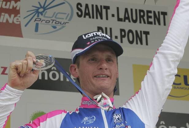 07.06.2010 Criterium du Dauphine Libere: 1. Etappe , Evian-les-Bains - Saint-Laurent-du Point, Grega BOLE Lampre - Etappensieger o0 Jubel Freude