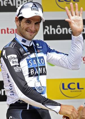 2.Etappe - Criterium du Dauphine Libere - - Annonay Bourg-Saint-Andeol - 08.06.2010 - Etappensieger JUAN JOSE HAEDO (ARG) - SAXO BANK -PhotoxNews-  o0 Jubel Freude