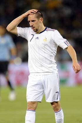 Franck RIBERY (FRA) ,Aktion enttäuscht . - Uruguay vs Frankreich (weiß). Vorrunde,Gruppe A, Fifa World Cup 2010