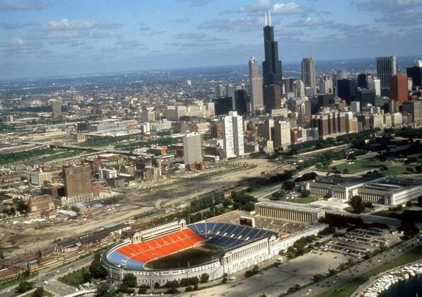 Soldier Field Stadium in Chicago, Austragungsort der WM 1994 Fußball WM Herren WM 1994 Totale Aufnahmedatum geschätzt Chicago