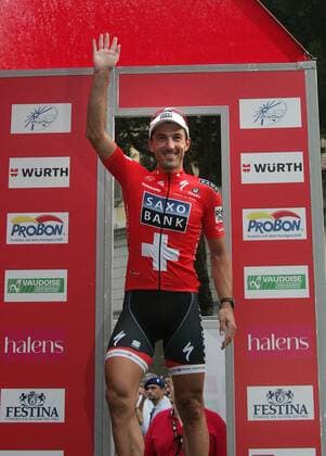 12.06.2010 Lugano Radsport Tour de Suisse Prolog, Etappensieger Fabian CANCELLARA (SUI Saxo Bank) o0 Jubel, Freude