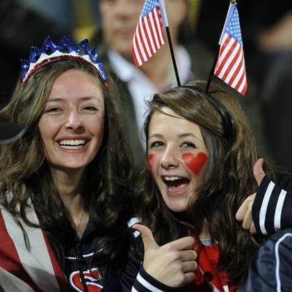 Rustenburg, Weibliche USA Fans  o0 Freude Fan, Zuschauer