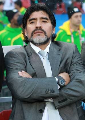 World Cup 2010, FIFA Weltmeisterschaft 2010, Gruppe B, Argentinien vs. Nigeria,12.06.2010 im Ellis Park Stadion, Johannesburg: Nationaltrainer Diego Maradona, Argentinien, o0 Trainer