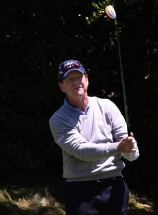 Tom Watson (USA) tees off on the 16th hole during a practice round prior to the 2010 U.S. Open at the Pebble Beach, California, on June 16, 2010. Watson is playing in his fifth U.S. Open at Pebble Beach.  SXP20100616103