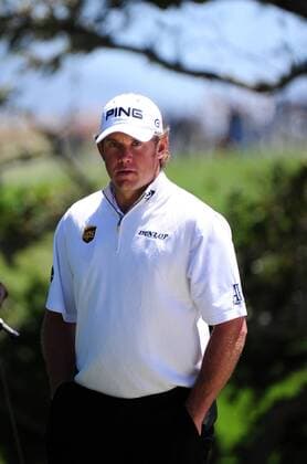 Lee Westwood of England is seen during a practice round prior to the 2010 U.S. Open at the Pebble Beach, California, on June 16, 2010.  SFP20100616319