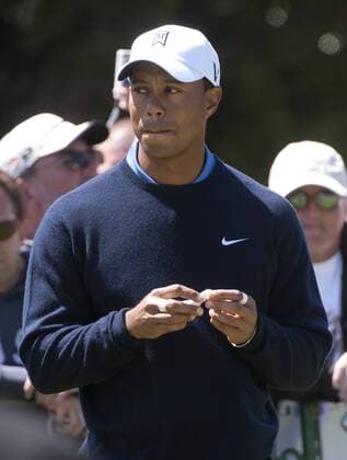 Tiger Woods (USA) is seen on the putting green during a practice round prior to the 2010 U.S. Open at the Pebble Beach Golf Links in Pebble Beach, California, June 16, 2010.  SFP20100616301