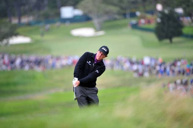 PEBBLE BEACH, CA - JUNE 18: Phil Mickelson (USA) on the 6th fariway during the second round of the 110th U.S. Open at Pebble Beach Golf Links in Pebble Beach, California - ZUMAcg3