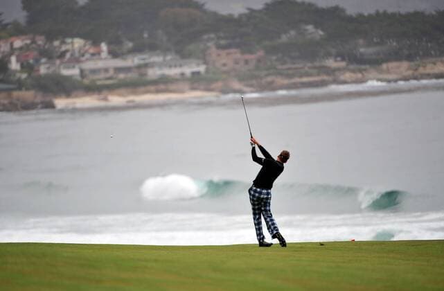 PEBBLE BEACH, CA - JUNE 18: Ian Poulter (England) hits on the 10th hole during the second round of the 110th U.S. Open at Pebble Beach Golf Links in Pebble Beach, California - ZUMAcg3