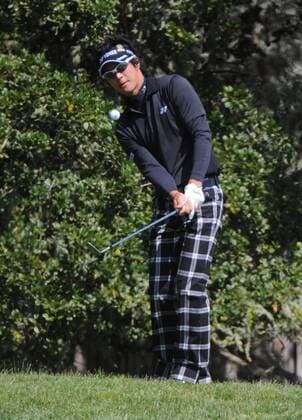 Ryo Ishikawa of Japan chips to the second green on the day three of the U.S. Open in Pebble Beach, California on June 19, 2010.  PBP2010061918