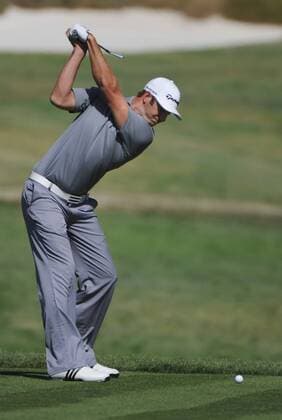 Dustin Johnson (USA) drives off of the 4th tee box during the third round of the U.S. Open in Pebble Beach, California on June 19, 2010.  PBP20100619308