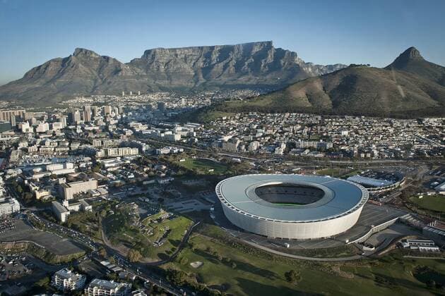 Football - 2010 FIFA World Cup - Green Point Stadium, Cape Town General view of Green Point Stadium from the air  o0 Greenpoint African Renaissance Landschaft Tafelberg Berg Stadt Stadtbild