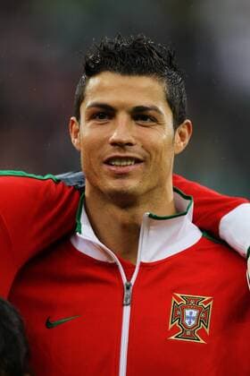 Cristiano Ronaldo (POR), JUNE 21, 2010 - Football : Cristiano Ronaldo of Portugal listens to the national anthem before the 2010 FIFA World Cup Group G match between Portugal 7-0 North Korea at Green Point Stadium in Cape Town.  (005509)
