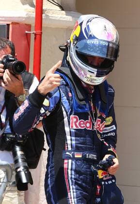 Pole Position beim Qualifying zum GP Europa 2010 - Sebastian Vettel, Red Bull Racing, Formel 1, GP Europa in Valencia, 26.06.10 o0 Jubel Freude