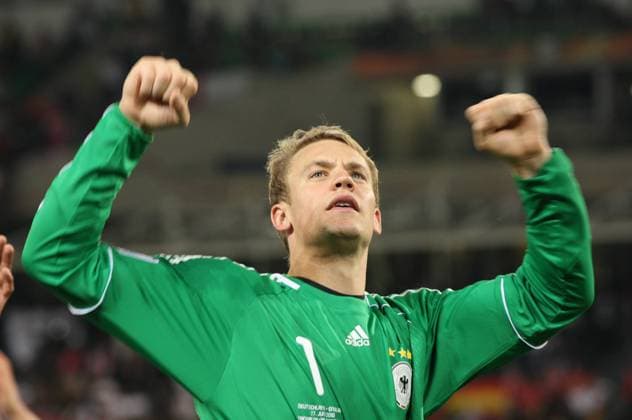 Fussball, FIFA WM 2010 Achtelfinale, Deutschland vs. England (rot), 27.06.2010 - Manuel Neuer, GER o0 Jubel Freude