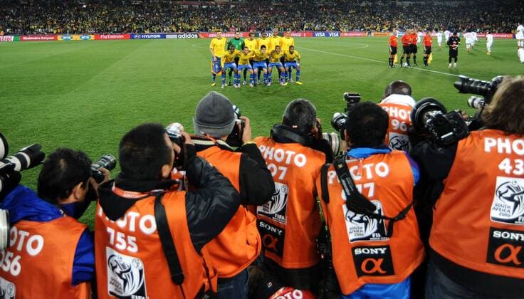 Fotografen und Nationalteam aus BRA  Totale o0 Achtelfinale