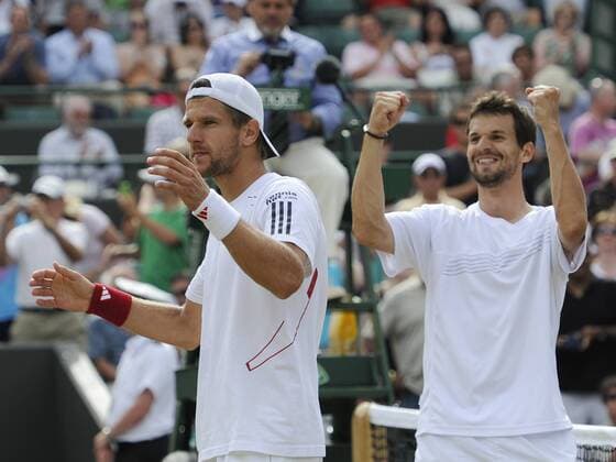 Wimbledon - Halbfinale im Doppel der Herren - Philipp Petzschner (GER, R) und Jürgen Melzer (AUT)