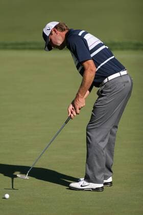 Lucas Glover (USA) putts on the 11th green during the first round of the AT&T National at Aronimink Golf Club in Newtown Square, Pennsylvania. Icon20810070113 EDITORIAL USE ONLY