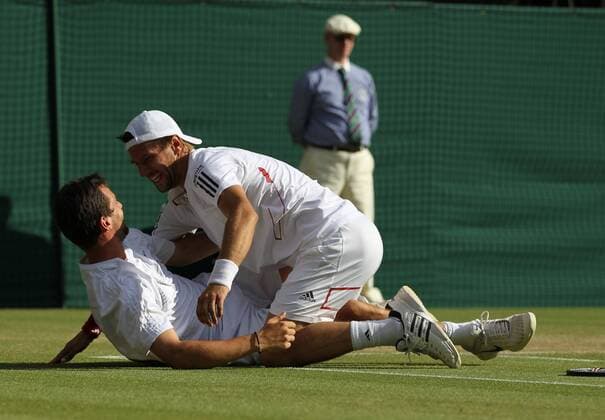 Finale, mit Kappe Jürgen Melzer (AUT) und Philipp Petzschner (GER) jubeln nach ihrem Sieg, o0 Jubel, Freude