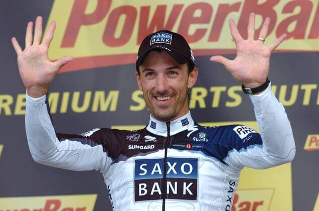 Tour de France, Prolog in Rotterdam - Etappensieger Fabian Cancellara (Saxo Bank)  o0 Jubel Freude