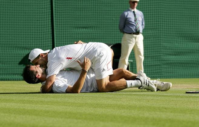Finale, den Jubel von Philipp Petzschner (GER) und Jürgen Melzer (AUT mit Kappe).  o0 Sieg, Sieger Jubel, Freude