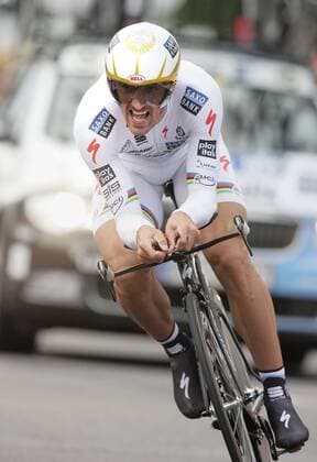 03.07.2010 Rotterdam Radsport 97. Tour de France 2010, Prolog Rotterdam-Rotterdam, Fabian Cancellara Saxo Bank