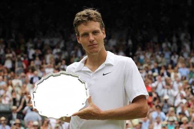 Tennis - The Wimbledon Championships - Mens Final - Tomas Berdych ( CZE ) with Runners Up Trophy at the All England Lawn Tennis and Croquet Club 