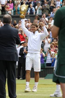 Tennis - The Wimbledon Championships - Mens Final - Rafael Nadal ( ESP ) with Trophy at the All England Lawn Tennis and Croquet Club 