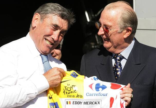 Tour de France 2010 - 1. Etappe - Rotterdam - Brüssel - Ehrung für Eddy Merckx (BEL, L) von König Albert II von Belgien