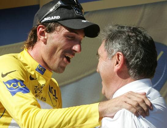 Tour de France 2010 - 1. Etappe - Rotterdam - Brüssel - Eddy Merckx (BEL, rechts) und Fabian CANCELLARA (SUI Saxo Bank)