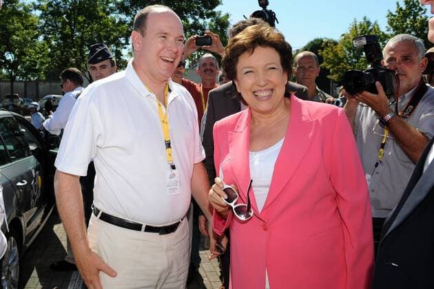 Tour de France 2010 - 5. Etappe - Epernay - Montargis - Fürst Albert von Monaco und Sportministerin Roselyne Bachelot (FRA) - PhotoNews - 