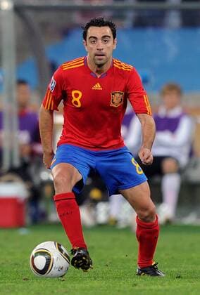 July 07, 2010 - Durban - Xavi Hernandez of Spain in action during the 2010 FIFA World Cup SemiFinal soccer match between Germany (white) and Spain (red) on July 7, 2010 in Durban. - ZUMAgh1
