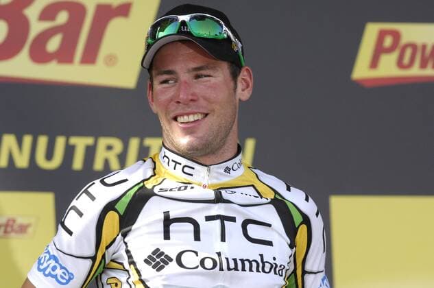 2010, Tour de France, Montargis - Gueugnon, Mark Cavendish (GBR HTC Columbia, Mitte) gewinnt die 6. Etappe der Tour de France 2010 -  o0 Etappensieg, Etappensieger Jubel, Freude Siegerehrung