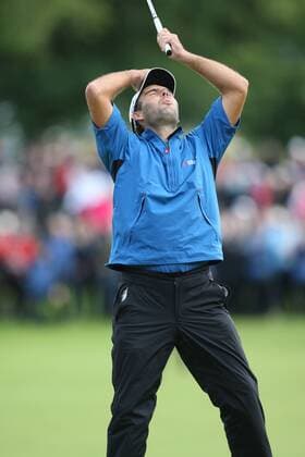 Golf - Loch Lomond - Barclays Scottish Open - Edoardo Molinari (ITA) winner of the Barclays Scottish Open Golf Championship at Loch Lomond.  o0 Emotionen