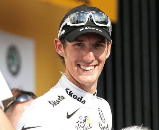 11.07.2010 Morzine Radsport 97. Tour de France 2010, 8. Etappe Station des Rousses - Morzine-Avoriaz, Andy Schleck (LUX Saxo Bank) - Etappensieger auf der 8. Etappe der Tour de France 2010 o0 Jubel, Freude Etappensieg, Etappensieger