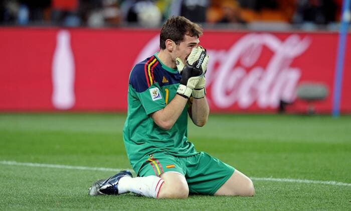 July 11, 2010 - Johannesburg, - Iker Casillas of Spain celebrates a goal during the 2010 FIFA World Cup Final soccer match between Netherlands and Spain at Soccer City Stadium on July 11, 2010 in Johannesburg, . - ZUMAgh1 o0 Jubel Freude
