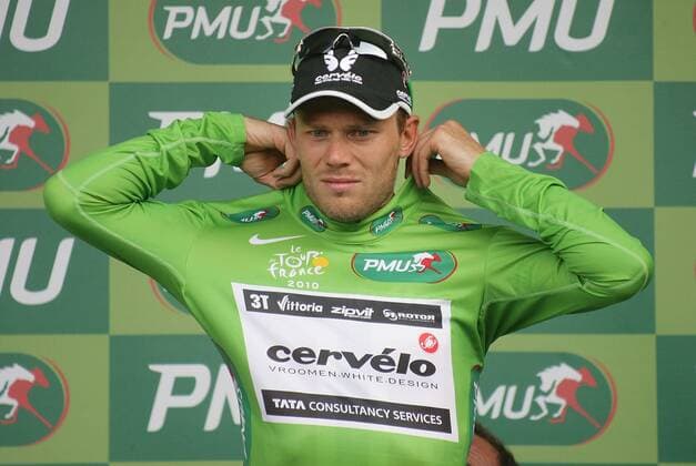 14.07.2010 Gap, Radsport 97. Tour de France 2010, 10. Etappe Chambery - Gap, Thor HUSHOVD NOR CTT in Grün o0 grün, grünes Trikot
