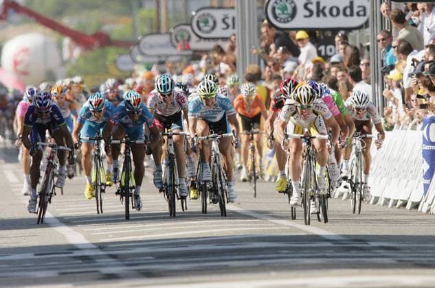 Radsport, Tour de France, Mark Cavendish - alle seine 35. Tour-Etappensiege 15.07.2010 Bourg-les Valence, Radsport 97. Tour de France 2010, 11. Etappe Sisteron - Bourg-les Valence, Mark CAVENDISH GBR (R) siegt o0 Totale